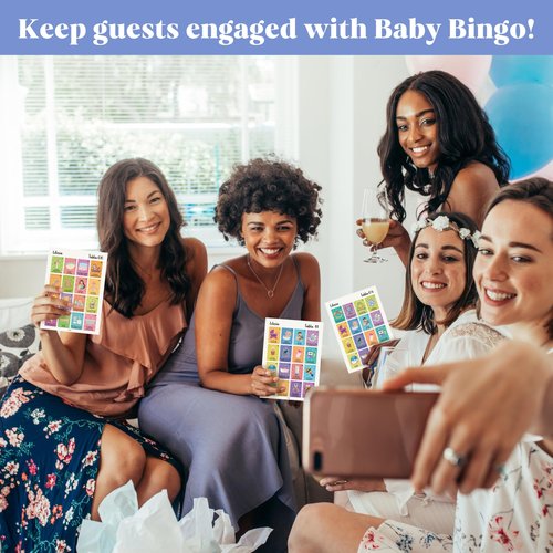 Woodamore Baby Shower Loteria Bilingual - Baby Shower Bingo For Babies Shower Games Spanish And English, Funny Party Bingo for Girls Boys, Loteria Game For 50 Players
