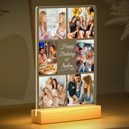 Jkolalin Custom Picture Frame - Personalized Night Light Photo Frame | Unique Birthday Gift for Friends