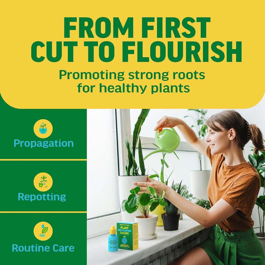 Rooting Drops for Plant Propagation - Faster, Stronger Roots & Less Shock | Supports All Cuttings & Repotting