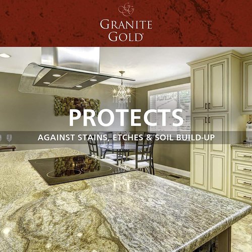 Granite Gold Granite Sealer Combo Pack, Water-Based Sealer Spray and Refill for Granite, Marble, Travertine, Natural Stone Countertops, 24 oz + 64 oz