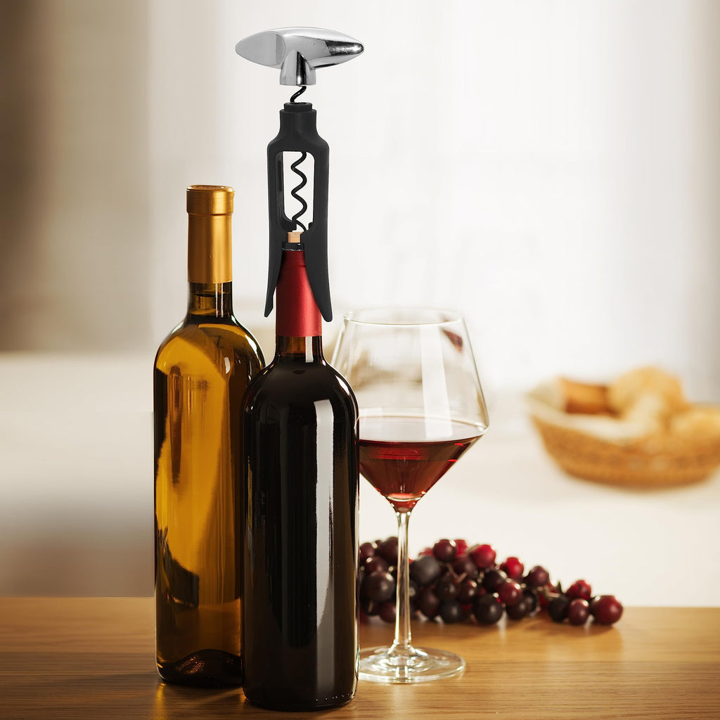 OGGI Wine Bottle Opener, Self Pulling Corkscrew - Self-Centering Non-Stick Wine Opener Cork Screwer, Effortless Wine Corker - Black 8.5"