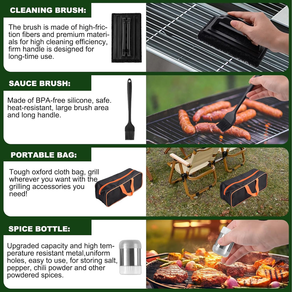 Blackstone 22PCS Griddle Accessories Set - Premium Flat Top Grill Tools with Metal Spatula, Basting Cover & Scraper