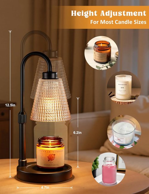 Innqoo Amber Candle Warmer Lamp - Dimmable & Adjustable for Jar Candles | Perfect Gift for Women & New Home Decor