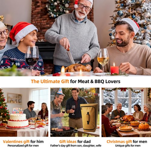 270° Opening BBQ Blanket for Resting Meat, Insulated Leak-Proof Meat Resting Bag for Brisket Turkey Pork, Smoker Accessories for Kitchen Party Camping , Anniversary Birthday Gift for Men Dad Husband