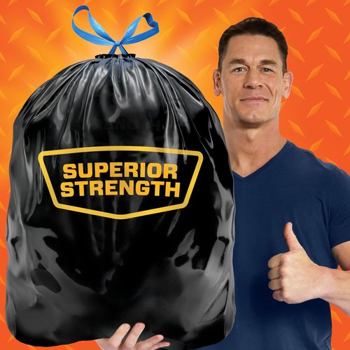 Hefty Strong Large Trash Bags, Black, 30 Gallon, 74 Count