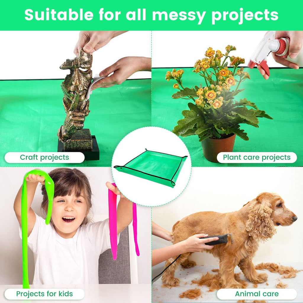 Skiennix Repotting Mat - Waterproof Indoor Plant Transplanting Tray | 26.8" x 26.8" for Mess-Free Gardening
