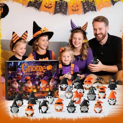 Gnome Advent Calendar 2025 - Halloween Countdown with 24 Collectible Figures | Perfect Gift for Kids & Teens