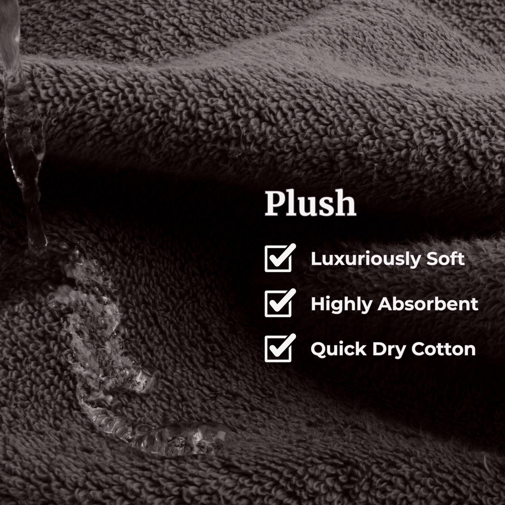 Lavish Home 6 Piece Bathroom Towels Set - 525GSM 100% Cotton Bathroom Essentials - 2 Bath Sheets, 2 Hand Towels, and 2 Wash Cloths for Bath, Shower, Gym, Spa, and Dorm Room (Charcoal)