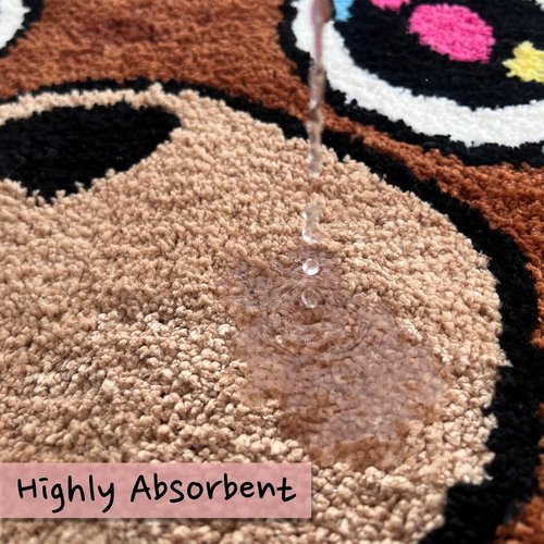 Hypebeast Graduation Bear Rug - Ultra-Soft Plush Room Decor with Non-Slip Backing | Trendy 28"x28" Carpet