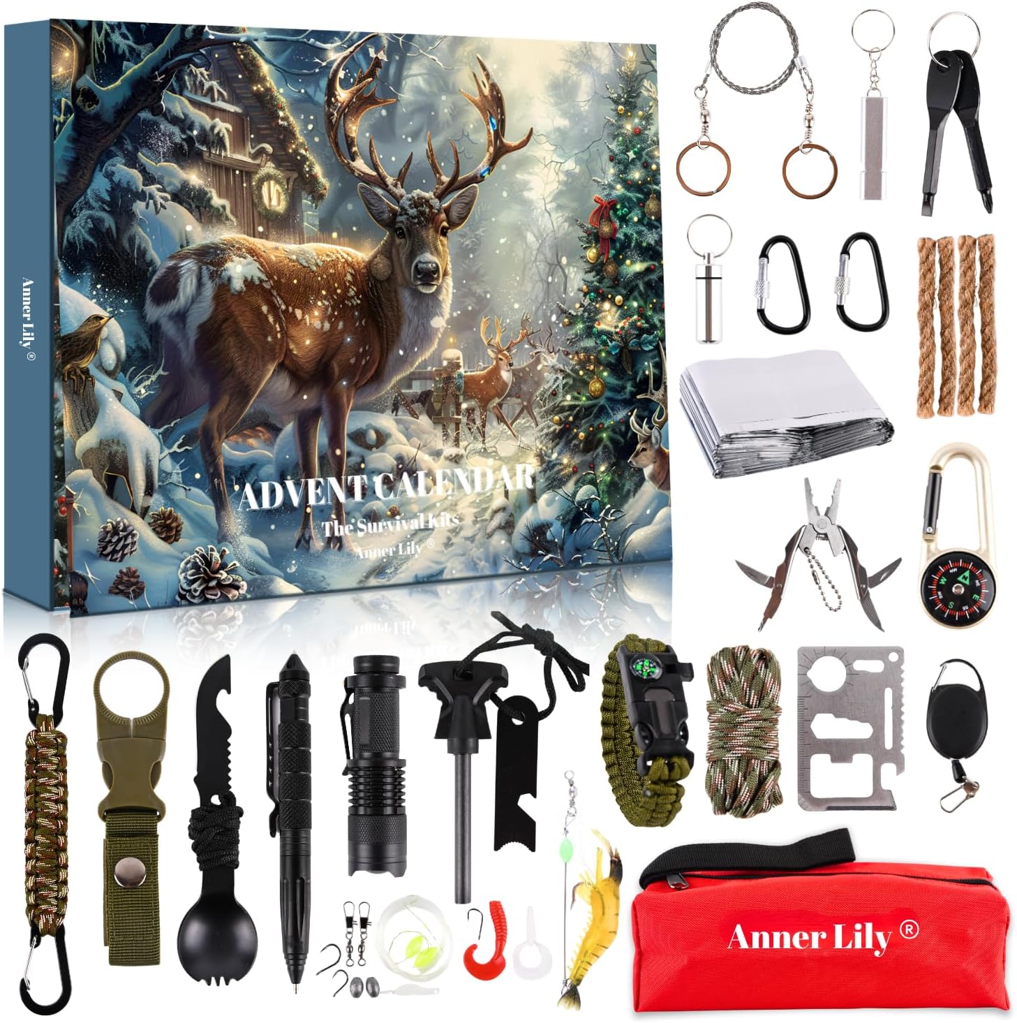 Survival Advent Calendar 2026 - 24-Day Countdown Survival Kits for Men & Teens | Perfect Christmas Gifts for Outdoor Adventures