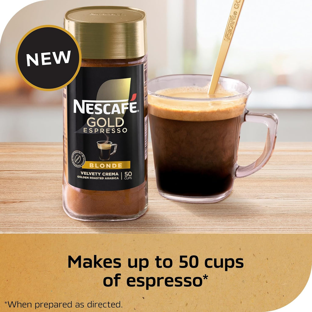 NESCAFÉ Gold Espresso Blonde - Premium Instant Coffee for Rich Flavor - 3.5 oz