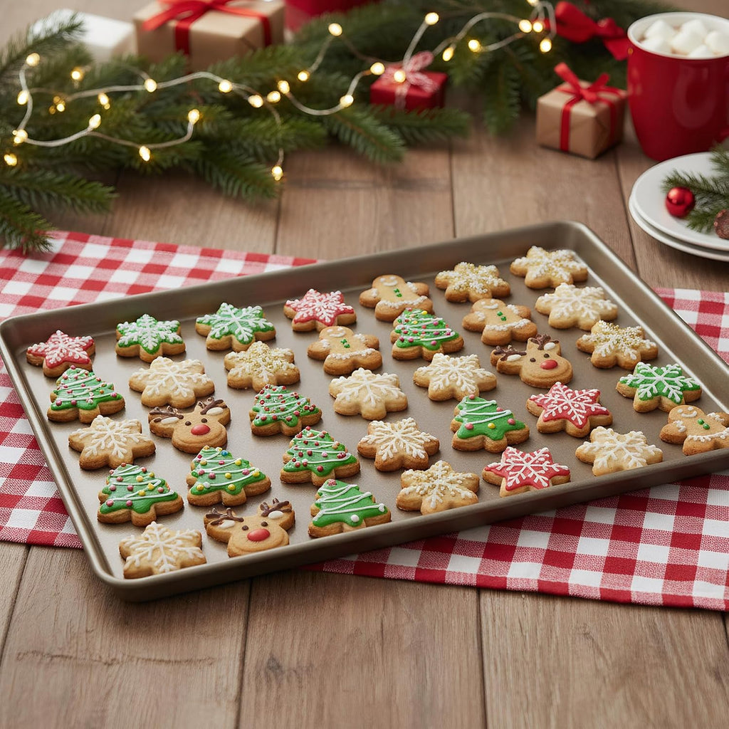 Nicunom Nonstick Baking Sheet Set - 2 Sheet Cake Pans (11.8" x 17.5") for Cookies & Roasting