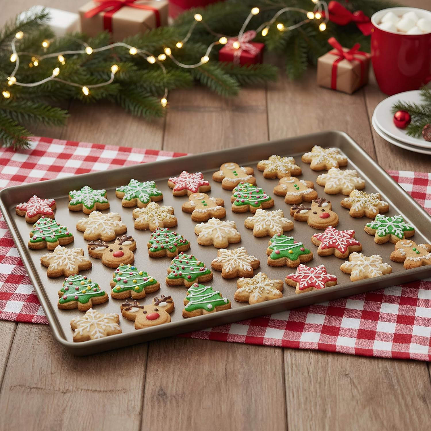 Nicunom Nonstick Baking Sheet Set - 2 Sheet Cake Pans (11.8" x 17.5") for Cookies & Roasting