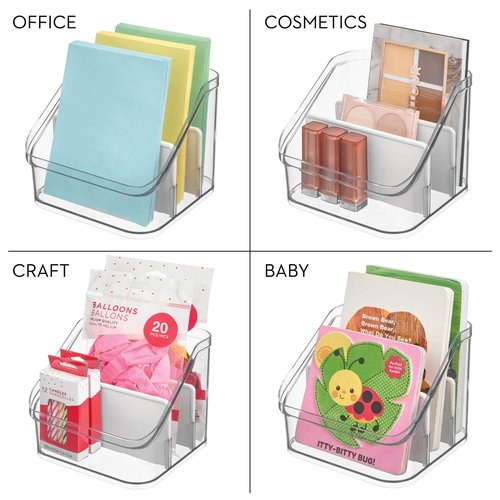 InterDesign Crisp Divided Organizer, Clear/Matte White