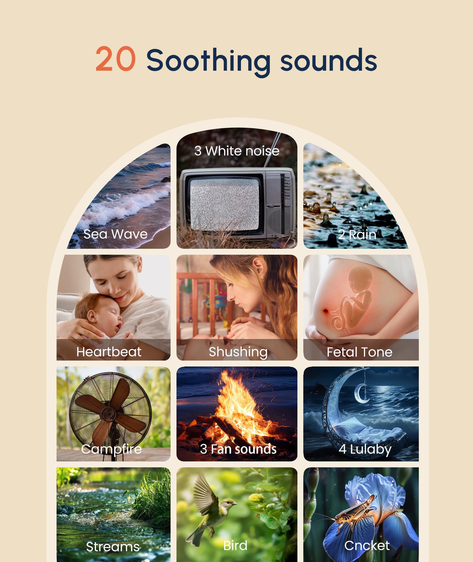 Mini Sleep Sound Machine, Portable White Noise Machine for Baby Sleeping Sounds Machine,10 Sounds Lullaby,7 Gradient Night Light Noise Sleeping Machines, Adjustable 30 Volumes Sleep Timer for Kids