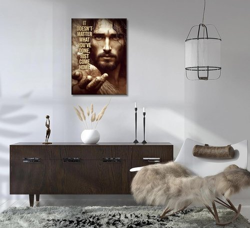 Jesus Christ Canvas Wall Art - Inspiring Spiritual Painting for Home, Office & Church Decor