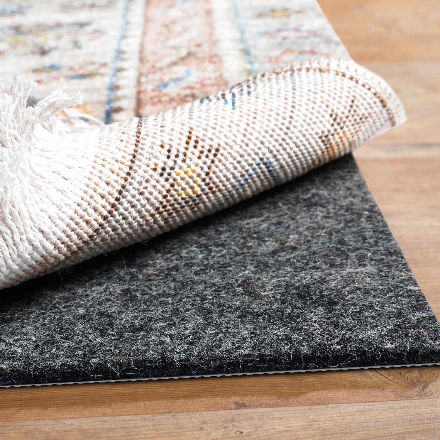 BAGAIL Non-Slip Rug Pads - 1/4” Thick Felt & Natural Rubber Backing - 5 x 7 Ft for Hardwood Floor Protection