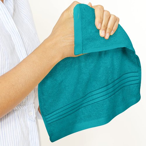 Utopia Towels 12 Pack Premium Wash Cloths Set, 12 by 12 Inches, 100% Cotton Ring Spun, Highly Absorbent and Soft Feel Washcloths for Bathroom, Spa, Gym, and Face, Turquoise