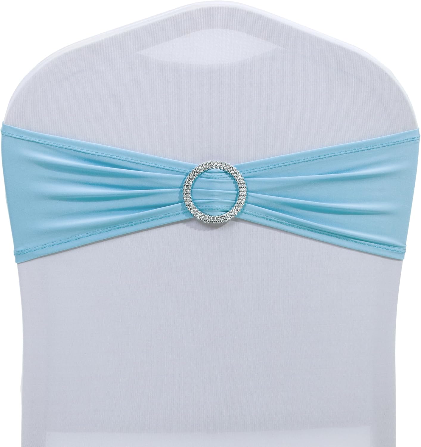 MDS Spandex Chair Sashes - Universal Fit Elastic Stretch Bands with Buckle for Weddings | Blue, Pack of 125