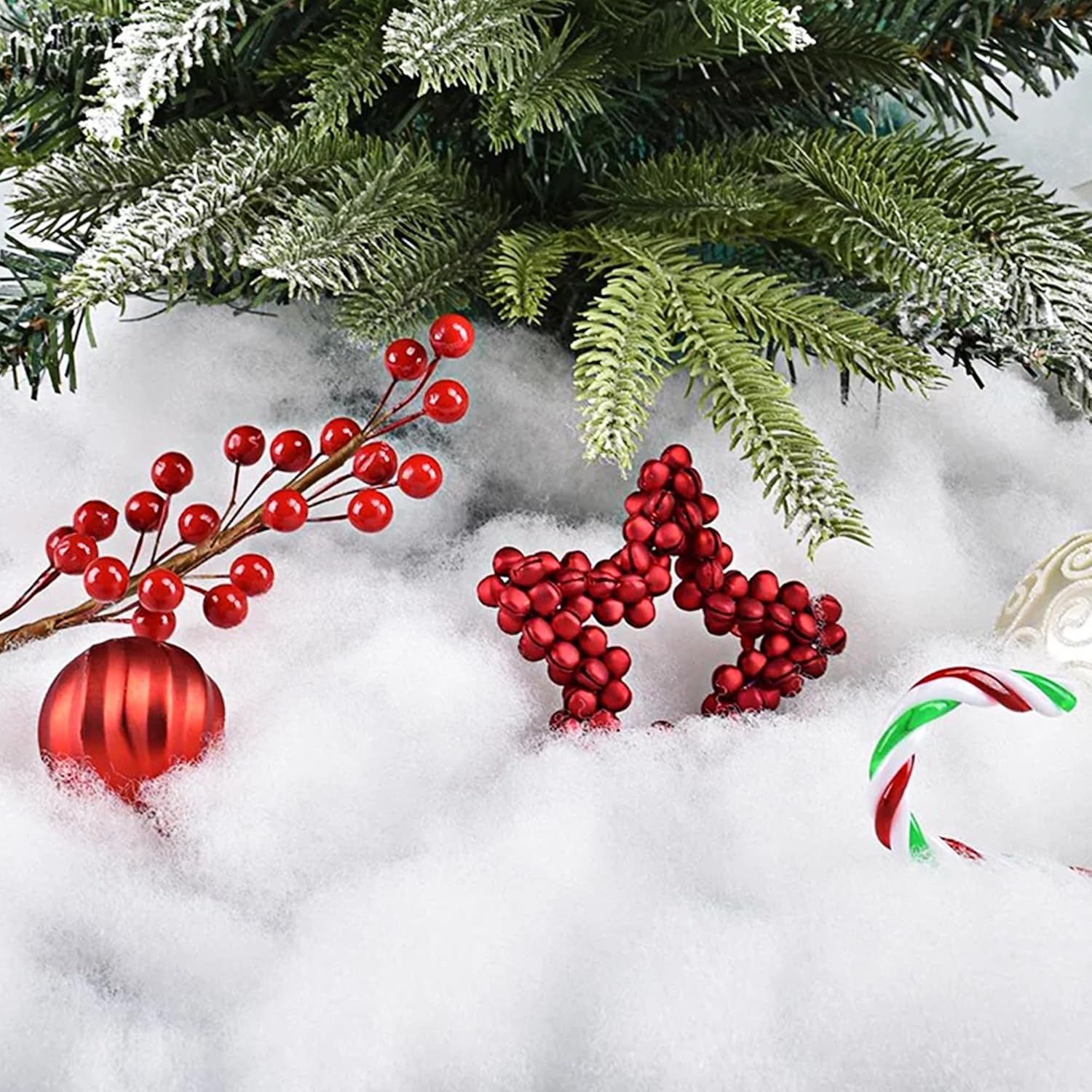 Winemana 30oz Artificial Snow Decor - Fluffy Cotton-Like Winter Decoration for Christmas Trees & Crafts