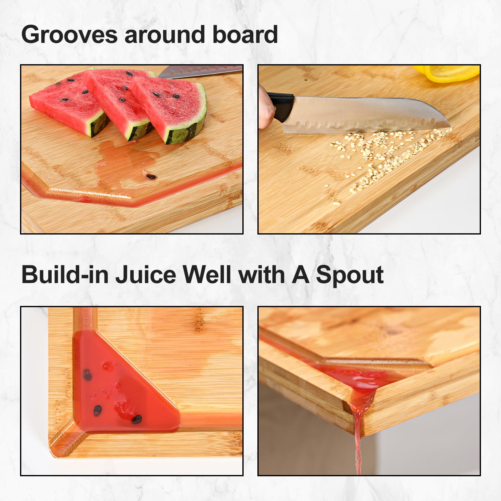 30 x 20 Extra Large Bamboo Cutting Board for Kitchen, Cutting Board Stove Top Cover, Butcher Block Chopping Board with Handle and Juice Groove, Large Charcuterie Board Over the Sink