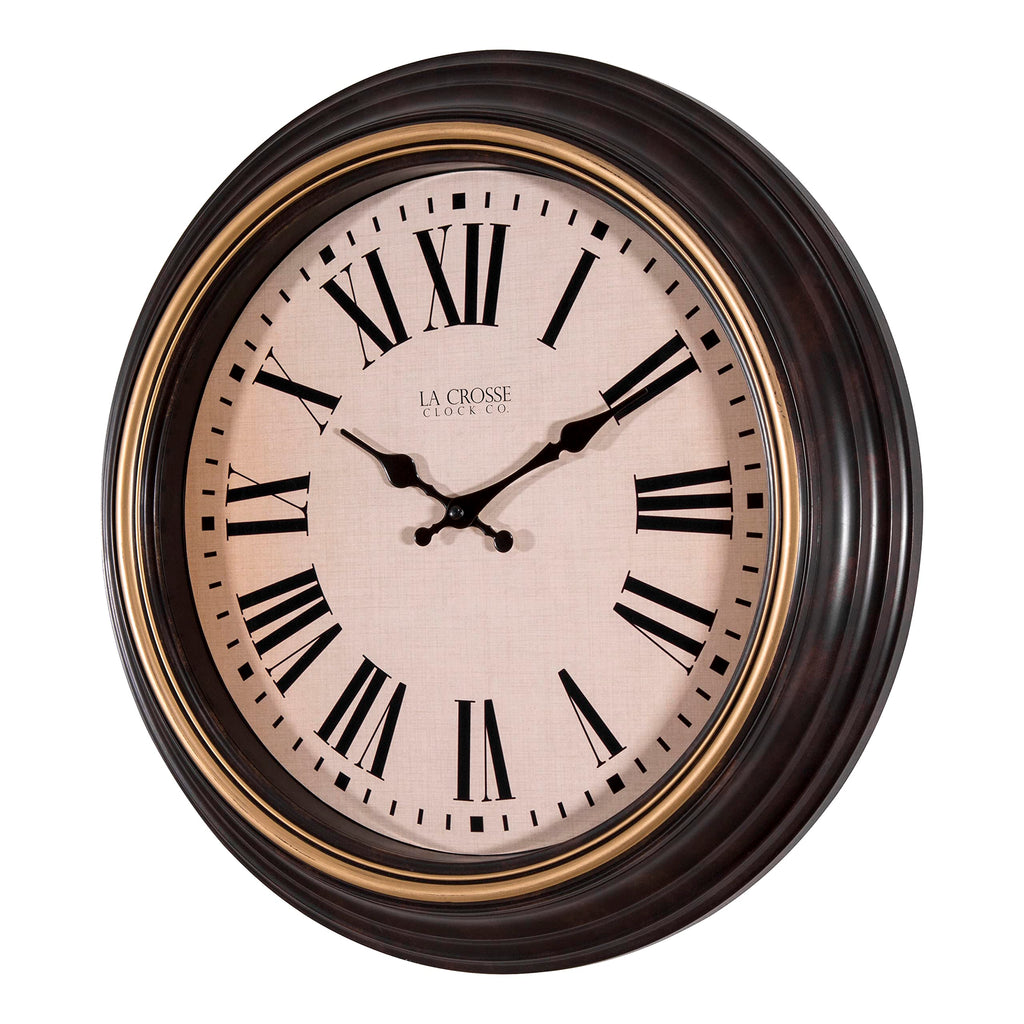 La Crosse Technology 18-Inch Traditions Antique Brown Quartz Analog Wall Clock - 404-3045BK