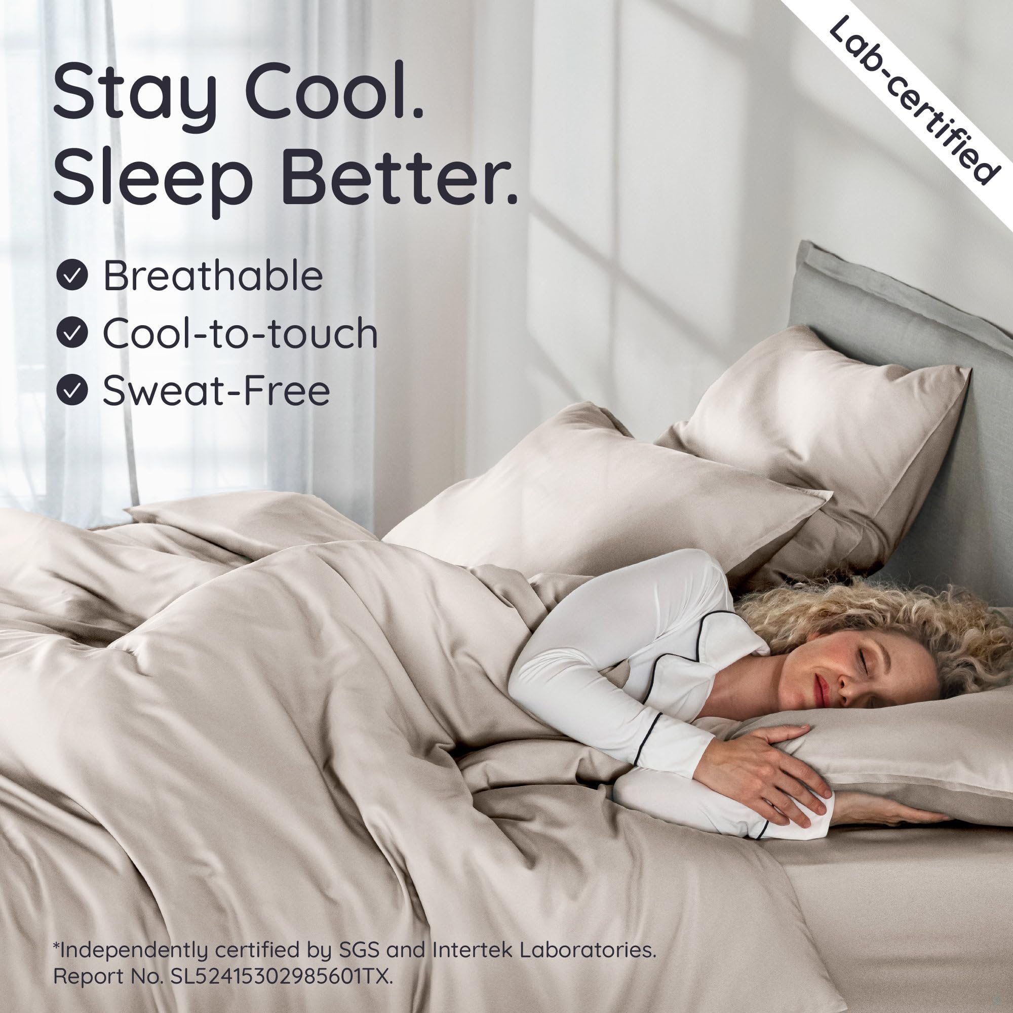 Bambaw 100% Viscose Derived from Bamboo Duvet Cover King Size – 3 Piece Duvet Cover Cooling King Size, Extra Soft & Breathable, Includes 2 King Pillow Shams, No Comforter (Sand)