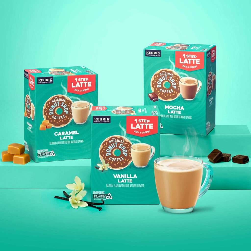 Original Donut Shop Vanilla Latte K-Cup Pods - Flavored Coffee, 20 Count, Perfect for Keurig