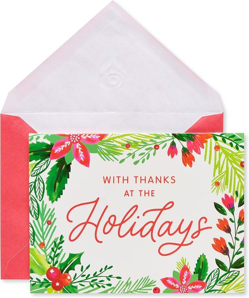 American Greetings Christmas Thank You Cards - Blank Design with Envelopes, Holly | 25 Count