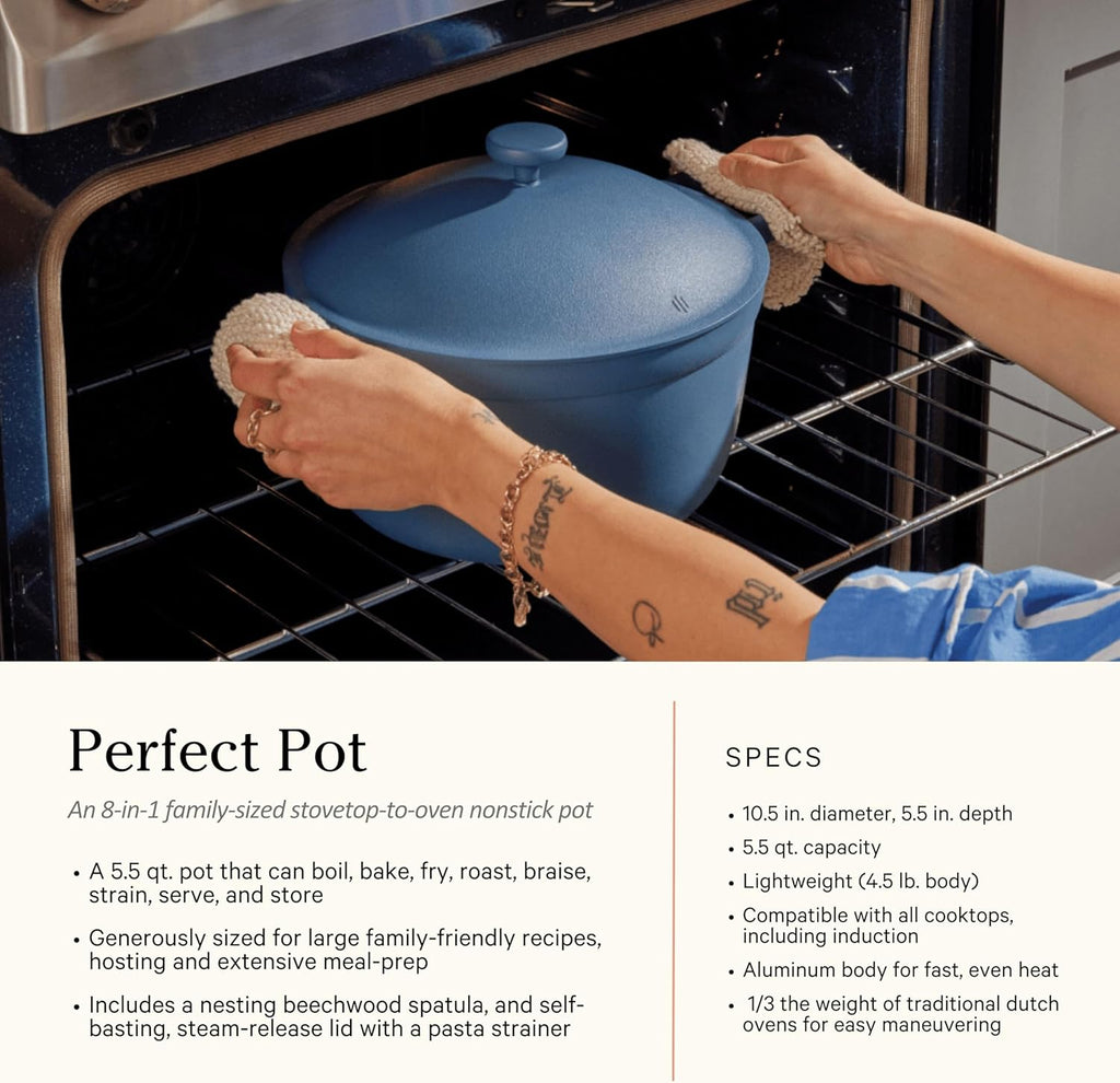 Our Place Cookware Set - 13-Piece Nonstick Kitchen Essentials | Toxin-Free, Heat Safe to 450°F | Blue Salt