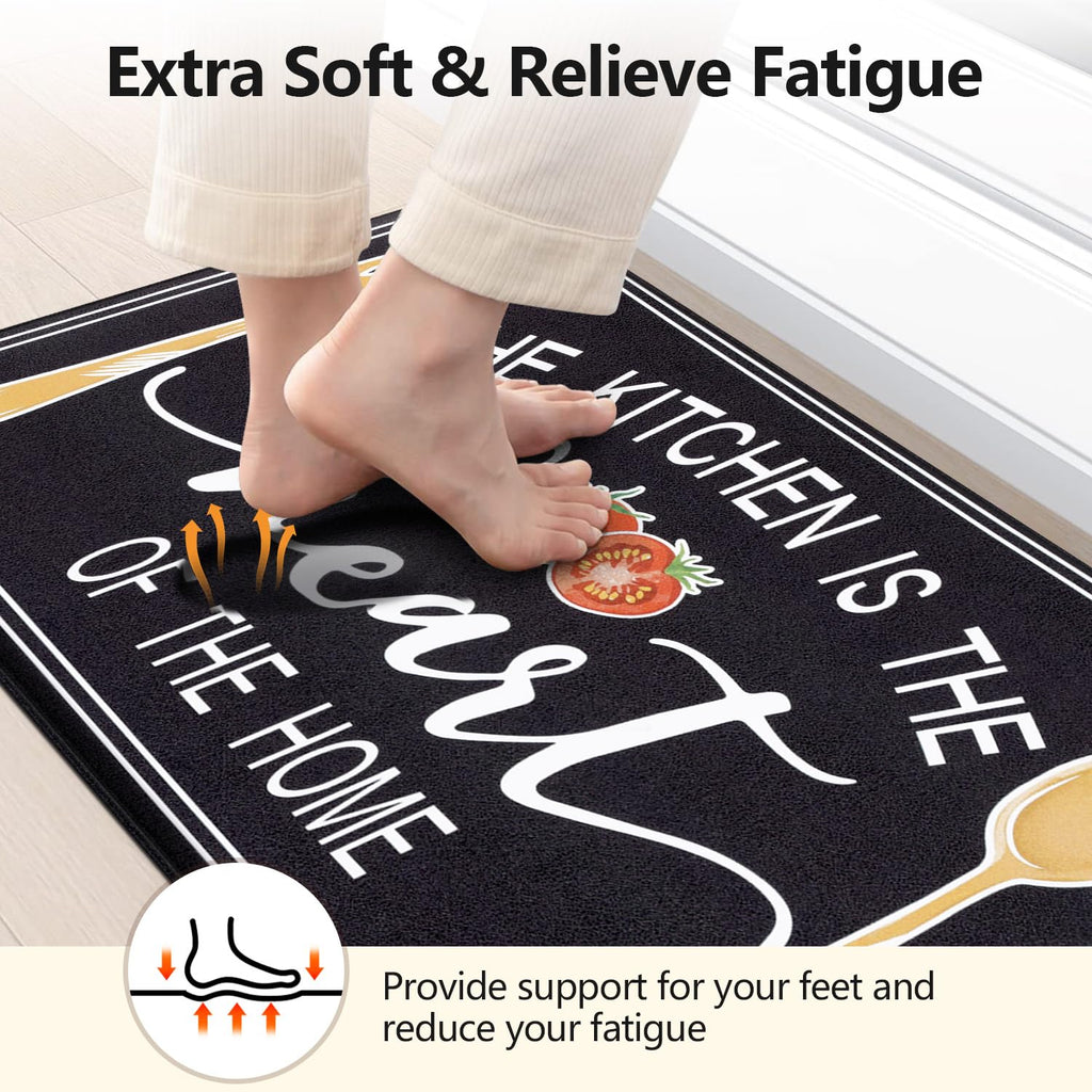 Yamaziot Anti Fatigue Kitchen Rug Set of 3, Non-Slip Waterproof Farmhouse Cushioned Comfort Standing Floor Mat for Kitchen, Office, Sink, Laundry