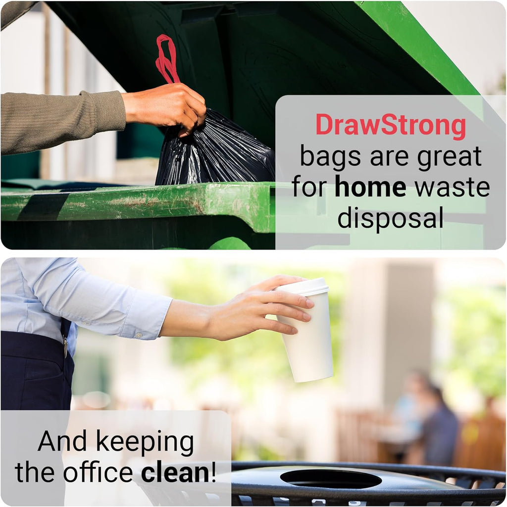 Reli. Heavy Duty 30 Gallon Trash Bags with Drawstring - 150 Count | Black Garbage Bags