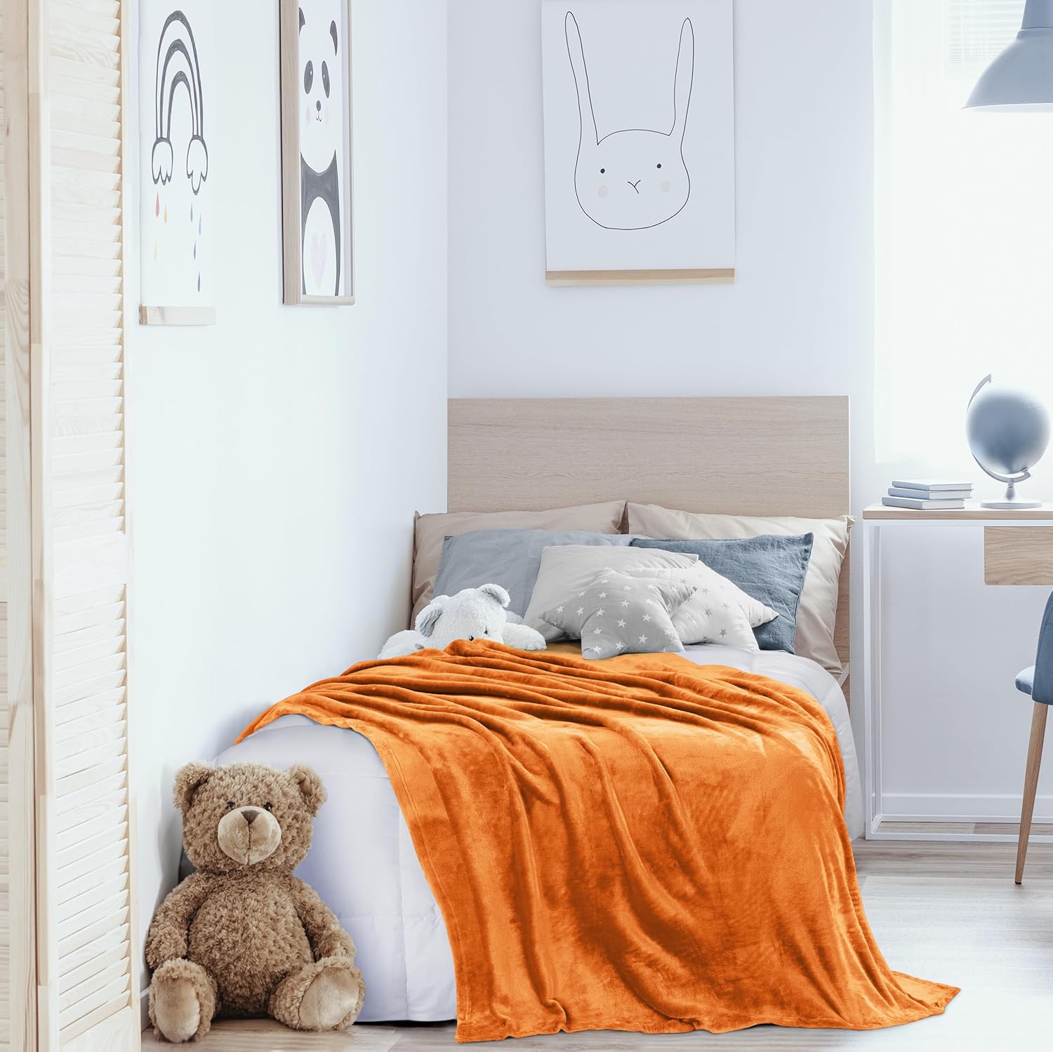 Utopia Bedding Fleece Blanket - Luxury Soft Microfiber Twin Size | Burnt Orange 300GSM (60x80 Inch)