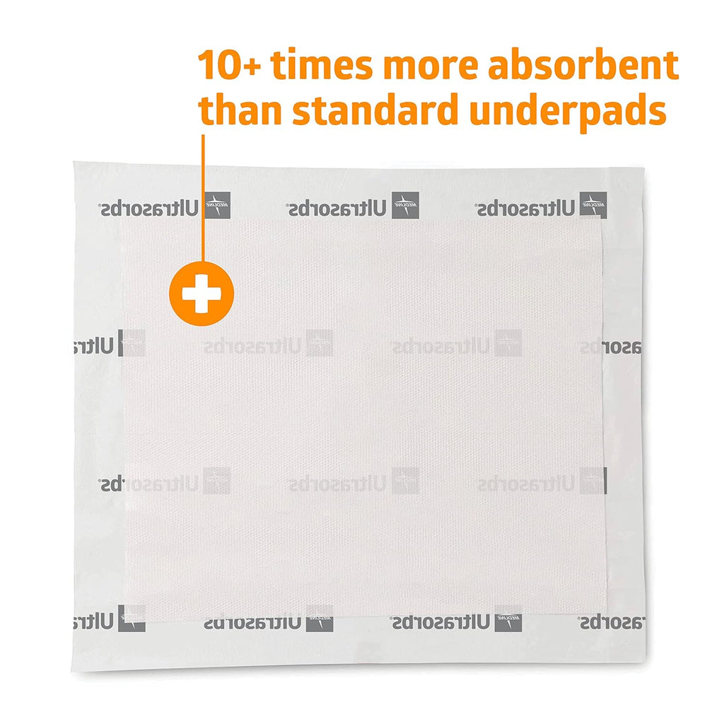 Medline Ultrasorbs Drypads - Super Absorbent Disposable Bed Pads | 30" x 36", 25 Count for Adults