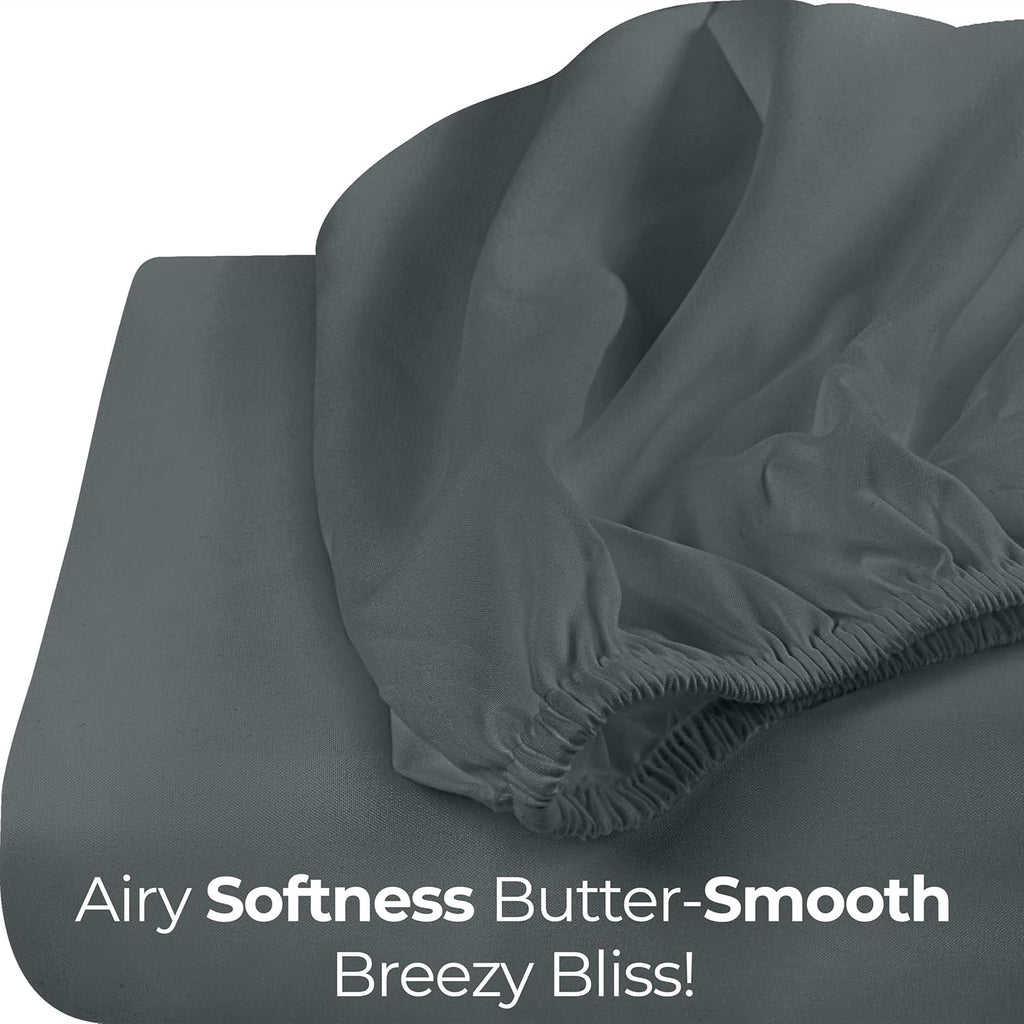 Utopia Bedding Twin Fitted Sheet - Soft Microfiber - Deep Pocket - Fade Resistant - Grey
