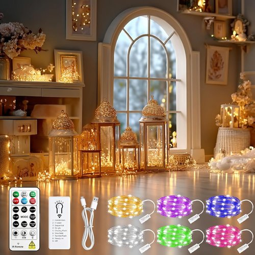 HXWEIYE 300L Curtain Lights - Plug-In & Battery Operated Fairy Lights with Remote & Timer Bundle