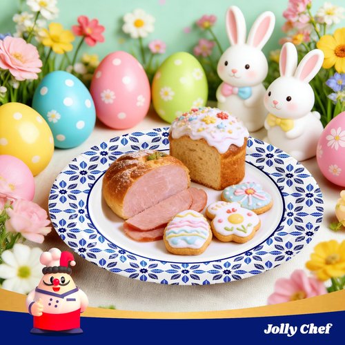 JOLLY CHEF 10 inch Disposable Paper Plates 500 Count, Soak Proof, Cut Proof, Heavy Duty Paper Plates for Party or Everyday Use
