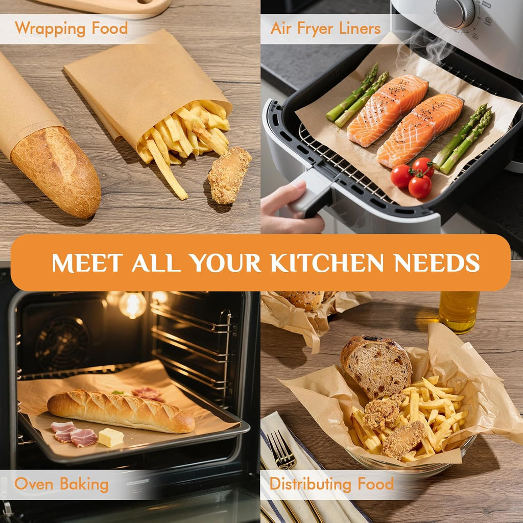 MUCHII Parchment Paper Sheets - 400 Non-Stick Precut Sheets, 12 x 16 Inch for Baking & Cooking