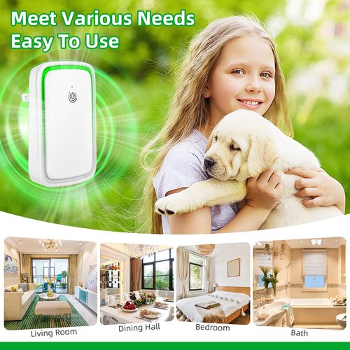 2026 Upgraded Air Ionizers for Dust Mites Plug in Air Purifier Quiet Odor Eliminator with Negative Ion Generator for Home Bedroom, Office, Kitchen, Pet Odor, Smoke, Dust,6 Pack