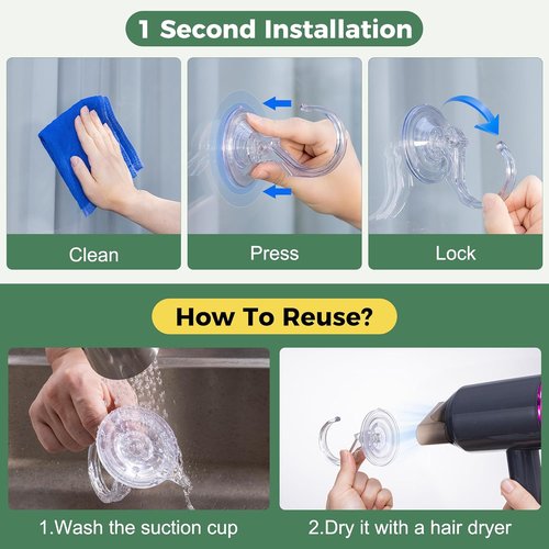 ANDGOO Large Suction Cup Hooks - Upgraded 1.9" Wreath Holders for Doors & Windows | No Tools, Holds 22 lbs