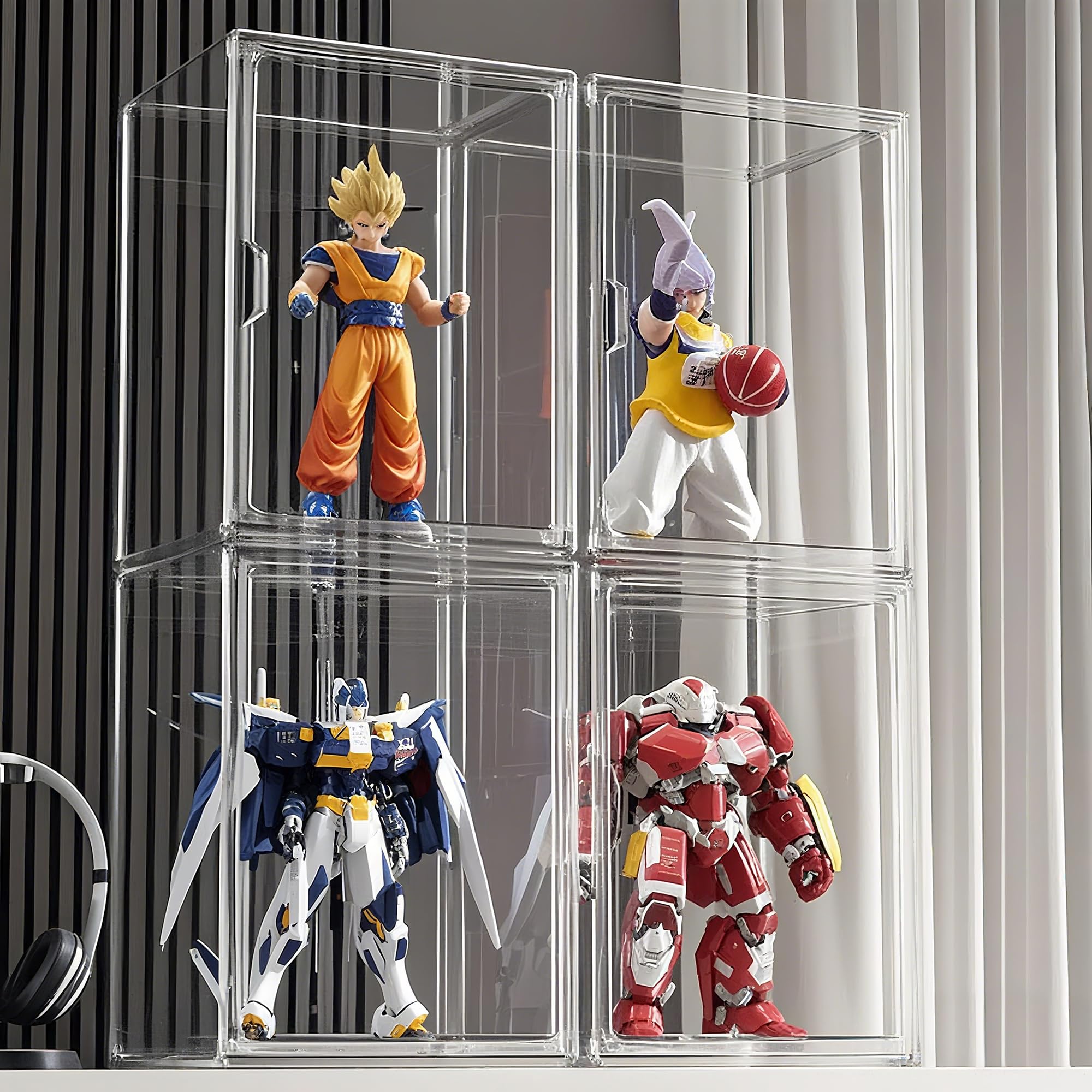 Seaniss Clear Acrylic Display Case with Magnetic Lid-Dustproof Plastic Book Storage box,Clear Box,Purse Storage Organizer,Action Figure Display Case,Acrylic Sneaker Shoe Box(1 Pack)