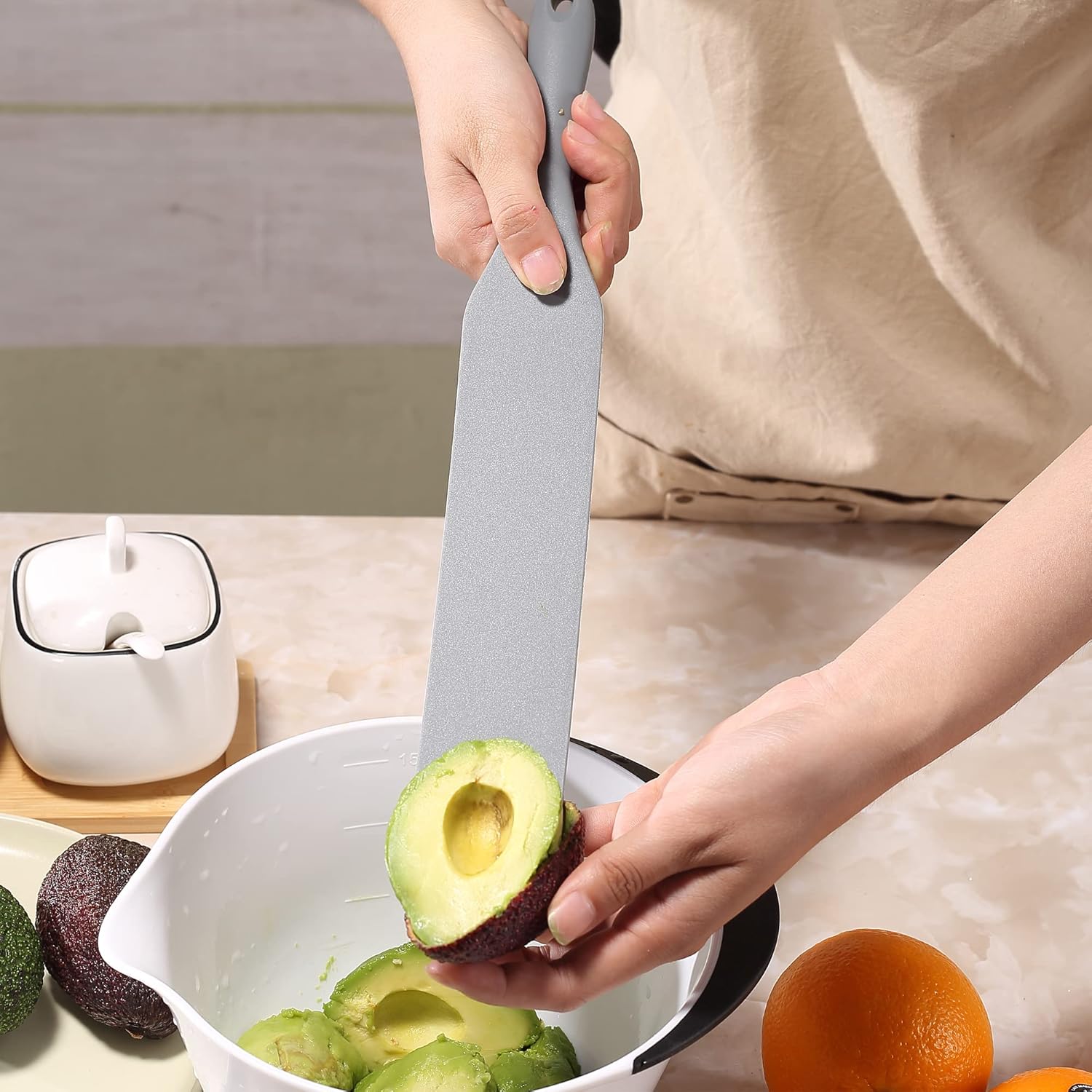 Tongjude Silicone Spurtle Set - 8 Piece Heat Resistant Cooking Utensils for Nonstick Cookware