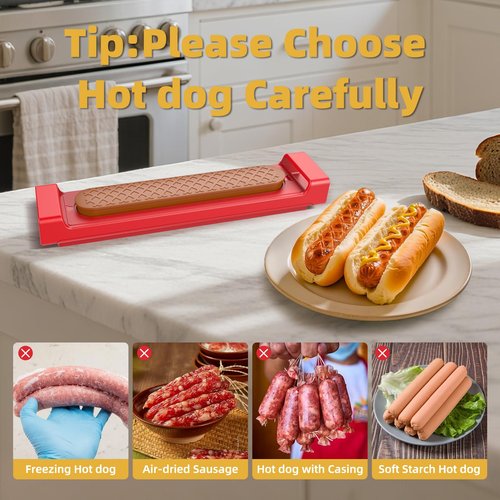Luvan Hot Dog Cutter Criss Cross – Hot Dog Slicer Tool with One-Touch Release and Handle Food-Grade Stainless Steel Blade Sausage Cutter for BBQ, Grilling, Picnics, Outdoor Cooking, Kitchen & Backyard