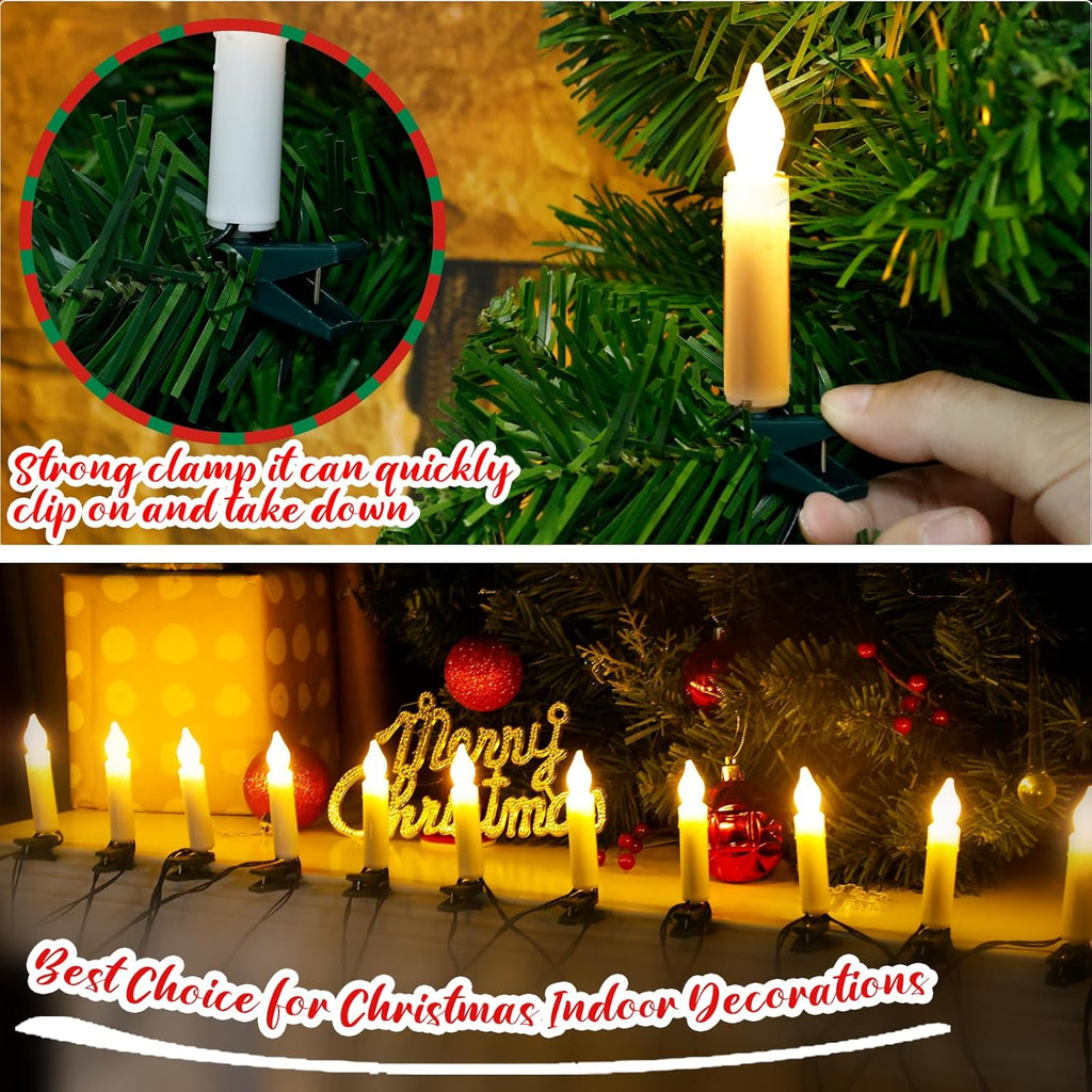 Skiennix Flameless LED Candle Lights - 20PCS Battery Operated with Remote Control | Waterproof & Flickering for Christmas Trees