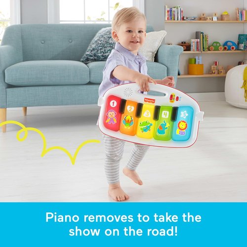Fisher-Price Deluxe Kick & Play Piano Gym - Baby Playmat with 2 Soft Rattles for Newborns & Toddlers