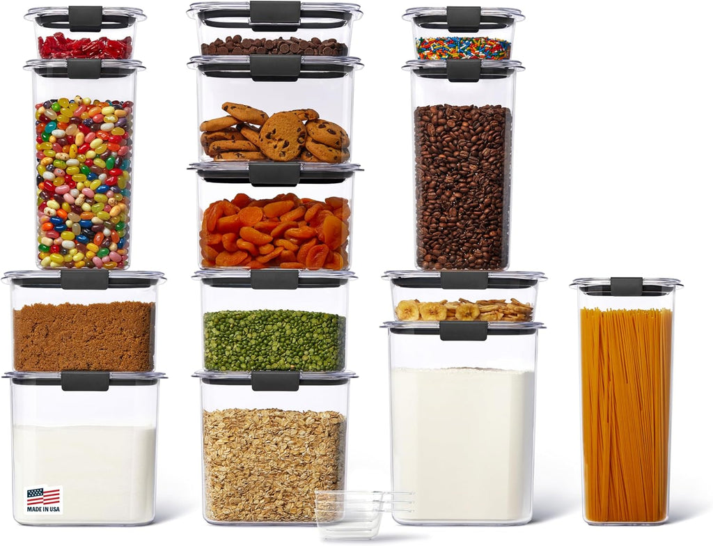 Rubbermaid Brilliance 14-Piece Food Storage Container Set - Airtight, BPA-Free, Ideal for Kitchen Organization