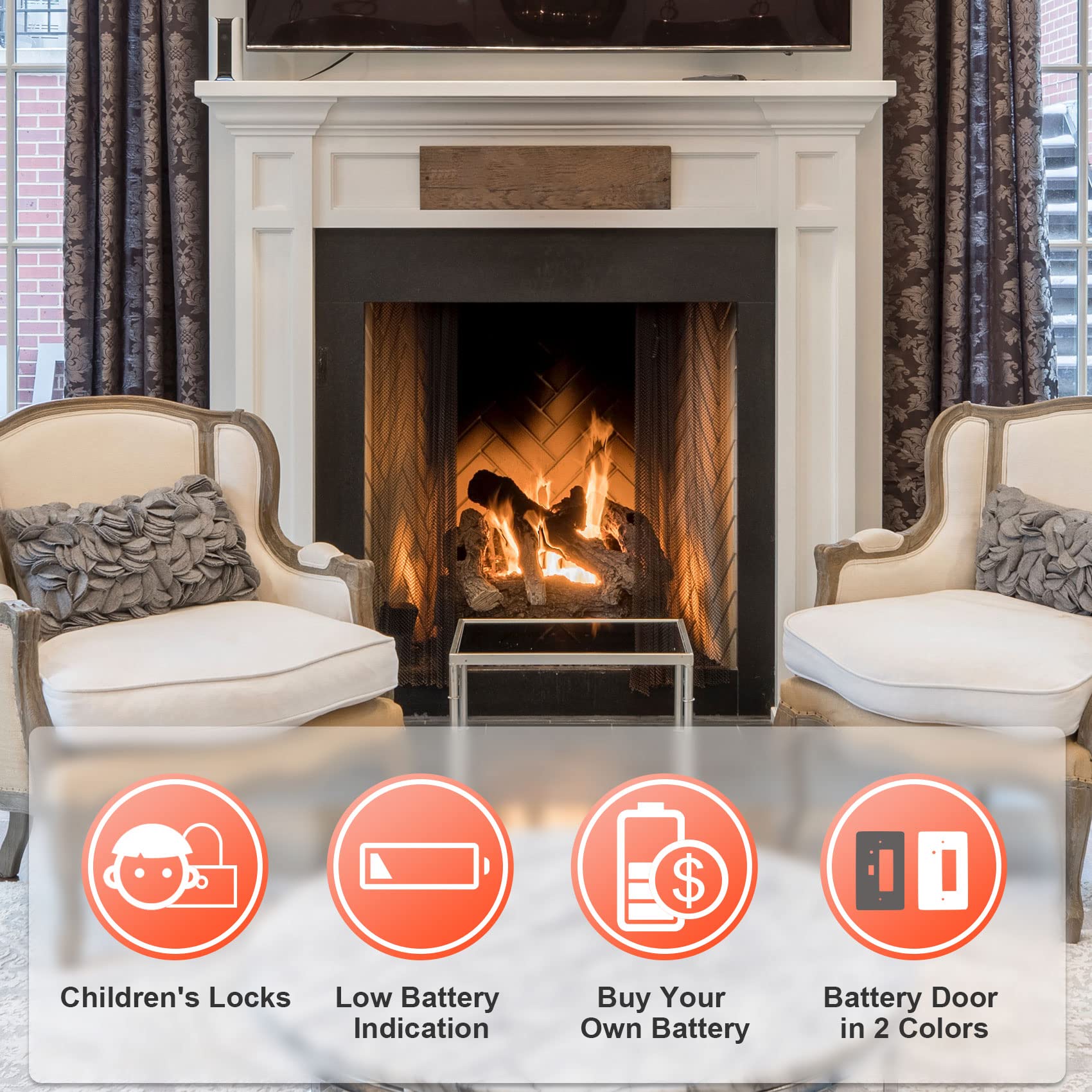 Upgraded Fireplace Remote Control Kit,Fit for skytech 1001 Napoleon Empire Rasmussen Superior Kingsman Regency and More.Temper Adjustment,Child Protection, LCD Screen,Control Millivolt Gas Valves