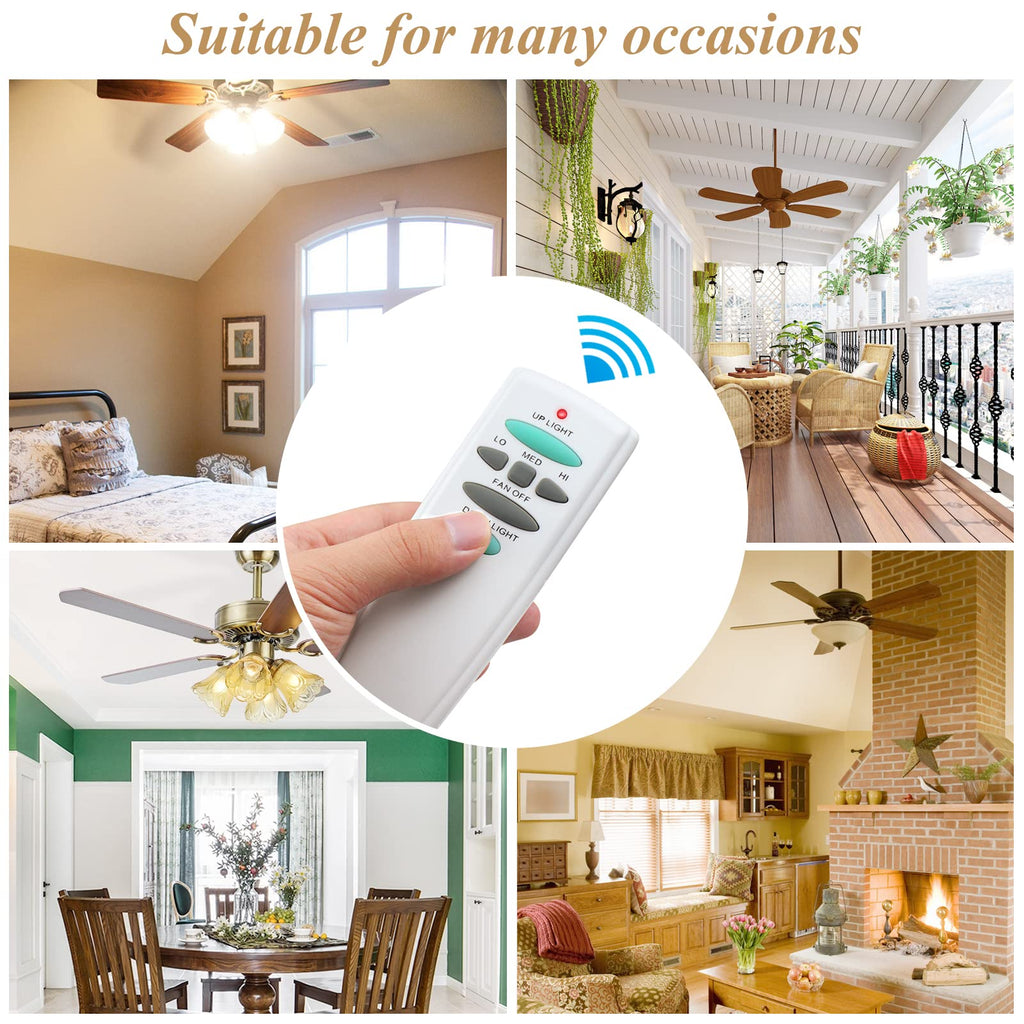 UC7078T Remote for Ceiling Fan with Up Down Light, Replacement for Hampton Bay Harbor Breeze Hunter, Compatible with UC7078T UC7067RC CHQ7078T L3H2010FANHD Fan-HD6 FAN-28R, Dimmable