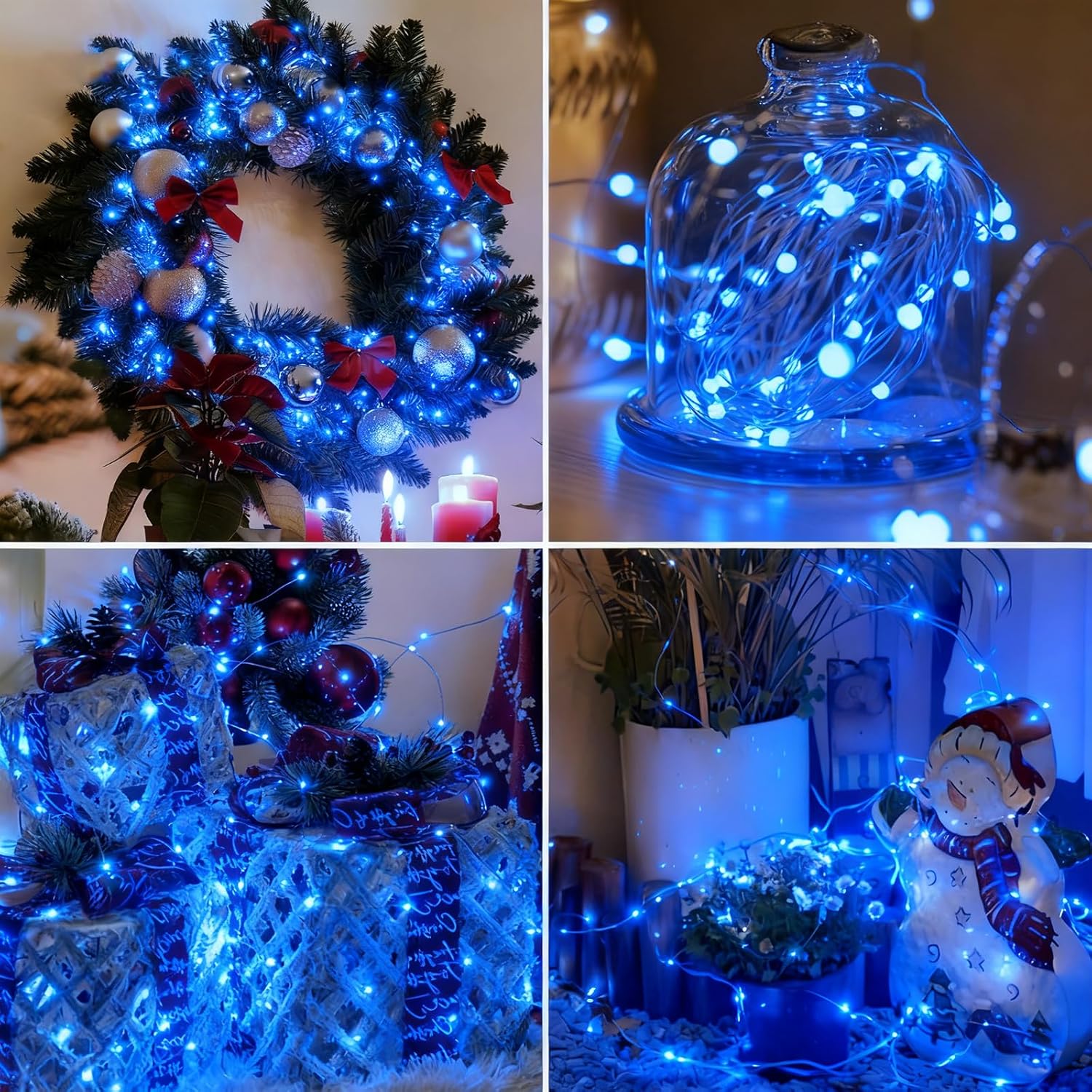 Skiennix 12 Pack Fairy Lights - 7ft Battery Operated 20 LED Twinkle Lights, Waterproof for DIY Party & Wedding Decor | Blue