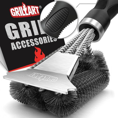 GRILLART BBQ Wire Brush Set - Extra Strong Wire & Bristle-Free SteamWizards Grill Brush